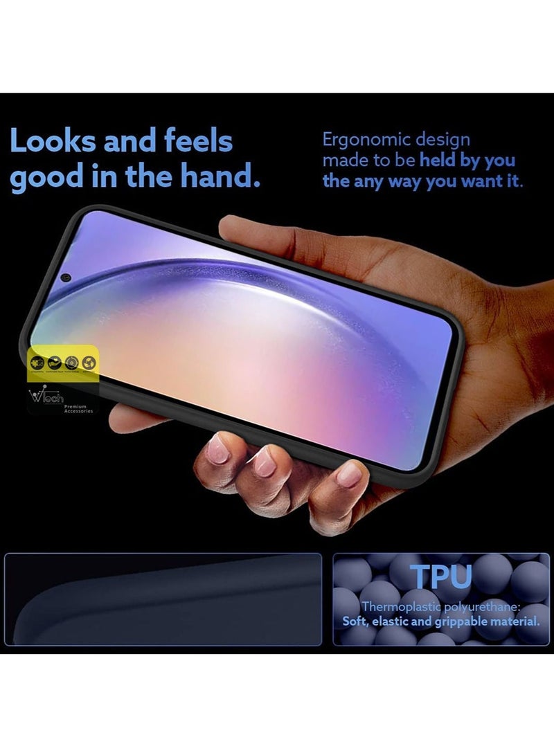 دبليو تيك مقبض مغناطيسي قابل للطي بمقبض معصم وقبضة إصبع مع غطاء حديدي مدمج لهاتف Samsung Galaxy A54 5G 2023 أسود - Image 5