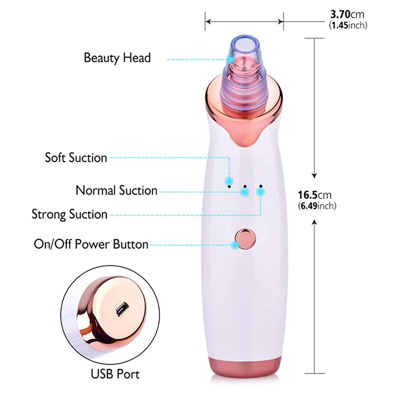 Blackhead Remover Blackhead Suction Equipment Electric Blackhead Suction Pore Cleaner Beauty Equipment White - Image 5