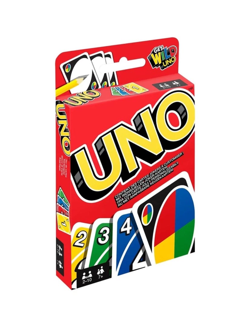 Mattel Toys Classic UNO Card Game – Double Deck with Customizable Wild Cards & Swap Hands – Family Fun Game for Kids & Adults, Ages 7+, 2–10 Players, Fast-Paced Matching Card Game  - Image 1