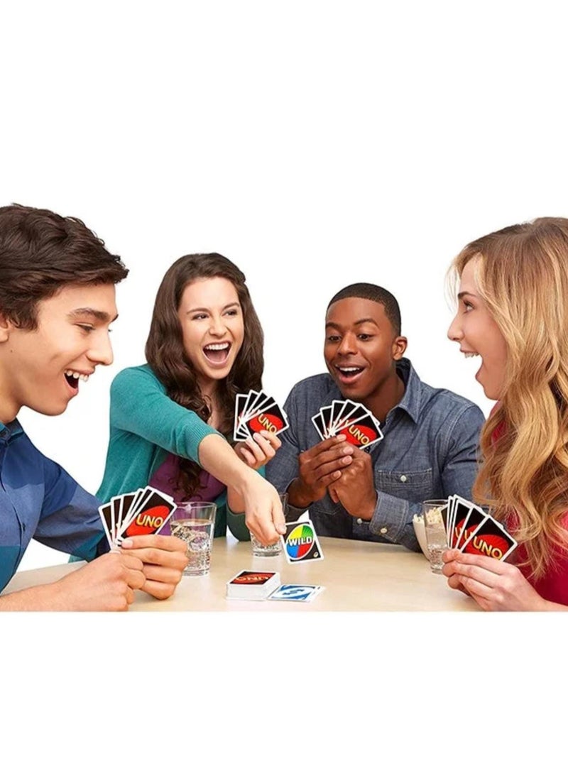 Classic UNO Card Game – Double Deck with Customizable Wild Cards & Swap Hands – Family Fun Game for Kids & Adults, Ages 7+, 2–10 Players, Fast-Paced Matching Card Game