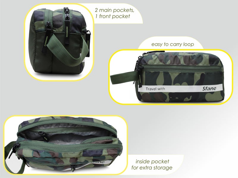 Sfane Toiletry Bag for Men & Women Makeup Pouch, Travel Essentials Travel Organizer Travel Pouch for Men for Travel Kit for Toiletries, Wash Bag (Green) - Image 5