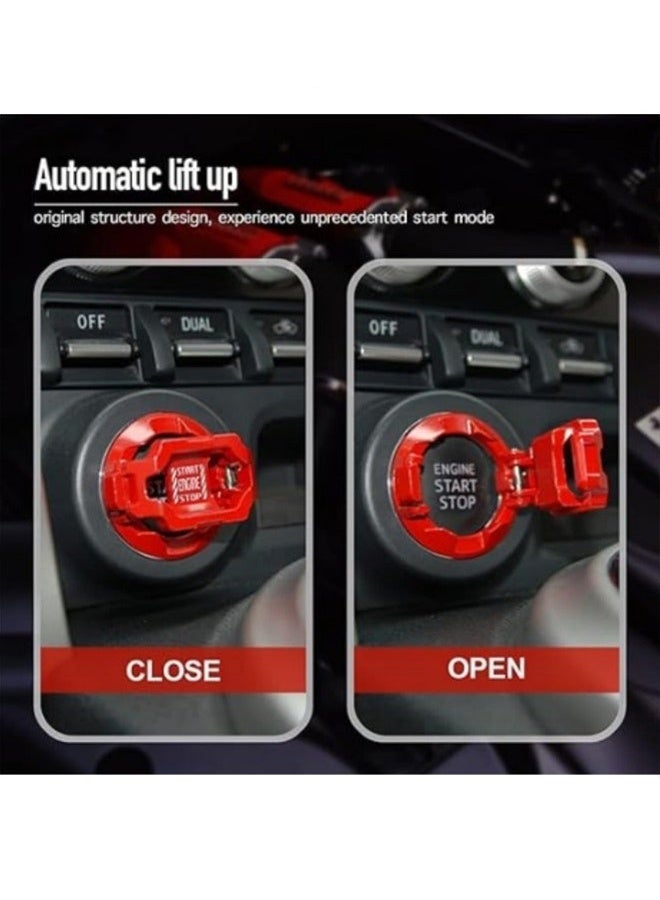 Push Start on Cover Car Engine Start Stop on Cover Protector Motorcycle Key Ignition Switch Cover Cool Car Accessories Interior Decor Red - Image 3