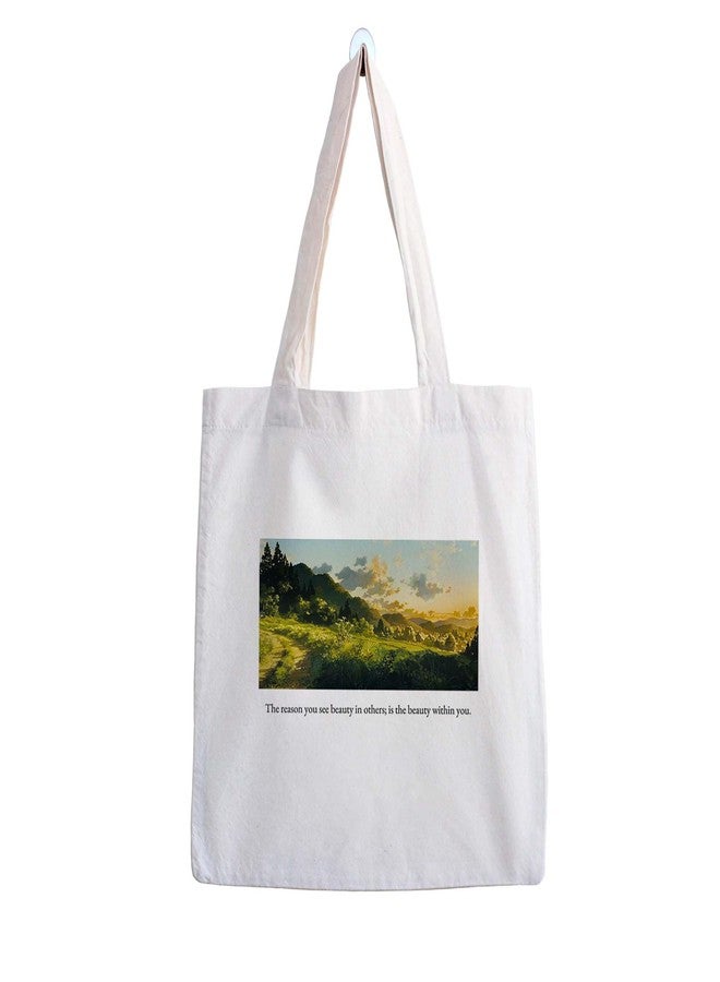 ARTBUG Tote Bag for Women, Aesthetic, Stylish, Ecofriendly, For College Girls, Office, Beach and Outings -See Beauty In Others Printed Canvas D - 295 - Image 1