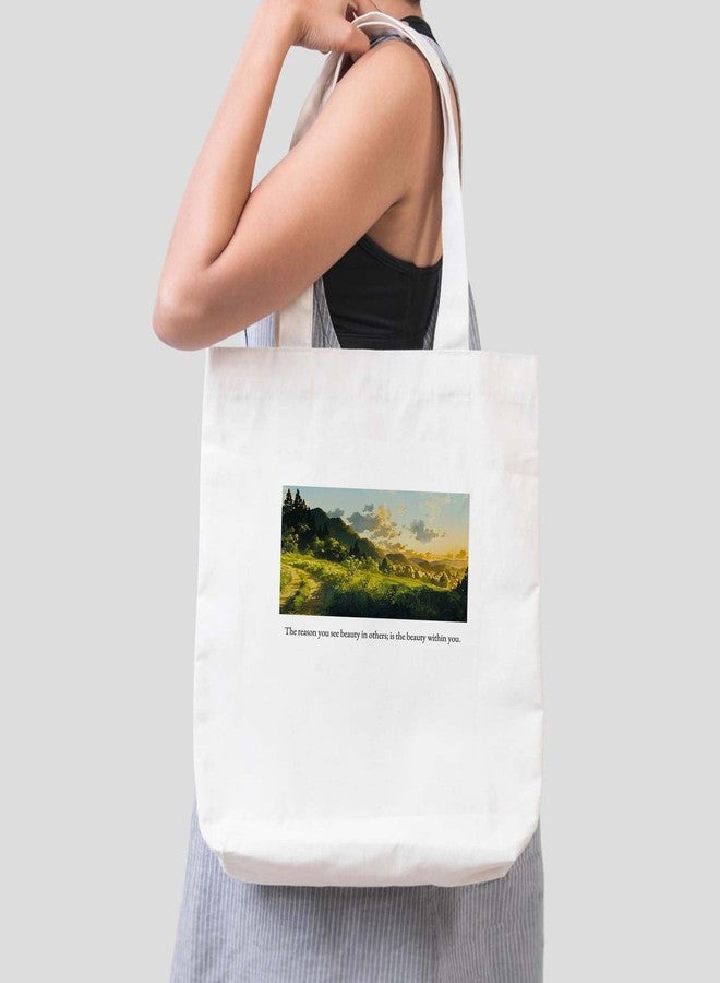 ARTBUG Tote Bag for Women, Aesthetic, Stylish, Ecofriendly, For College Girls, Office, Beach and Outings -See Beauty In Others Printed Canvas D - 295 - Image 3