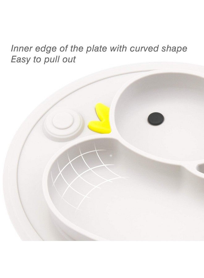 Lightening Baby Plate Silicone Toddler Plates Suction Placemat Divided Dishes for Kids and Infants One-Piece Strong Suction, BPA Free, Microwave Dishwasher Safe (Grey) - Image 4