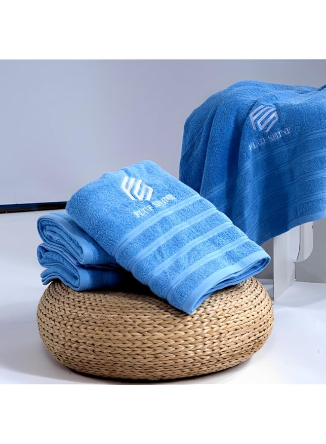 The Bros Luxury Cotton Bath Towel – Soft, Super Absorbent, Quick Dry – 22x55 Inches, 4.4 lb – Premium Quality for Bathroom, Spa & Gym – Durable, Lightweight, Plush Feel – Ideal for Home & Travel Blue. - Image 2