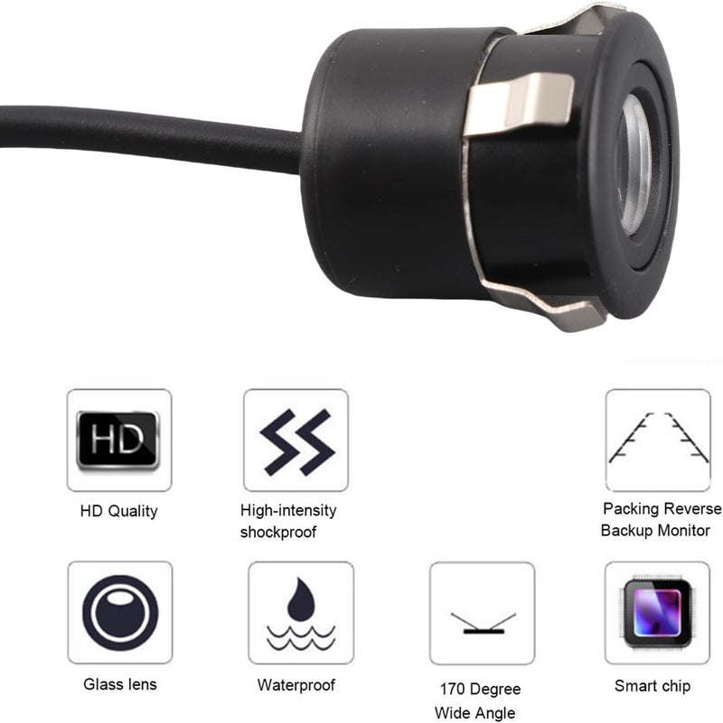 Gugxiom Mini CCTV Security Camera, 170° Wide Angle CCTV CCD Camera IR Night, IP68 Waterproof, Wired Surveillance Camera for Car - Image 2