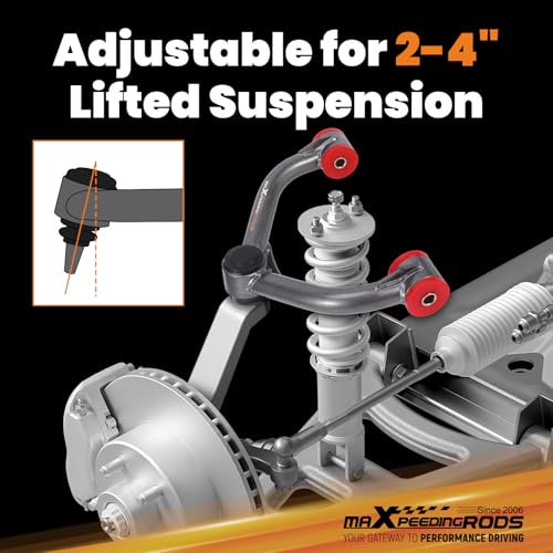 maXpeedingrods ذراع التحكم العلوي المرفوع 2-4 بوصة من maXpeedingrods لشيفروليه سيلفرادو / جي إم سي سييرا 2500HD / 3500HD 2011-2020 8 لوج 2WD 4WD - Image 5