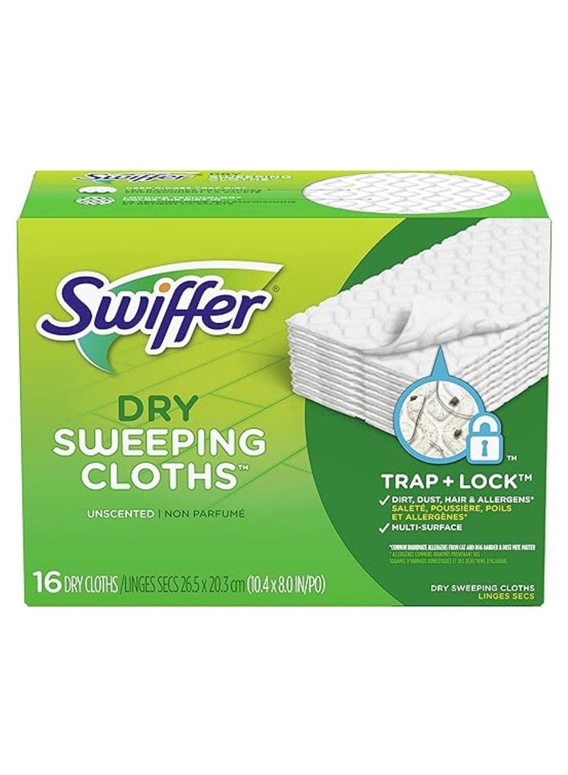 Swiffer Disposable Cloth Dry Sweeping Refills, 16 Count, White - Image 1