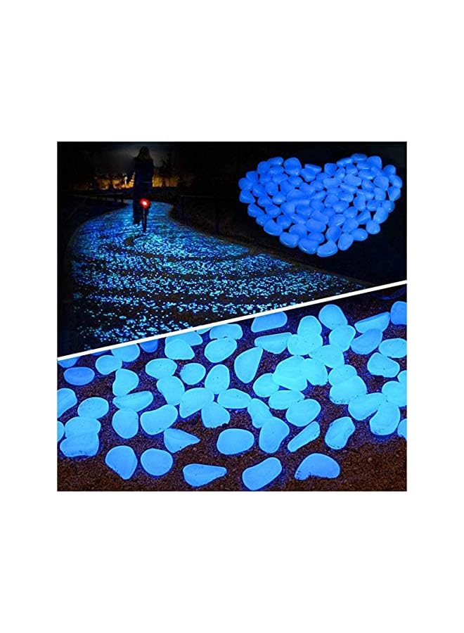 The Bros Glowing Pebbles, Glow in the Dark Stones Rocks Luminous Cobblestones for Garden Walkways Decoration, Aquarium Fish Tank Park Ornaments Backyard Driveway Decorative Stones 100Pcs(Blue) - Image 4