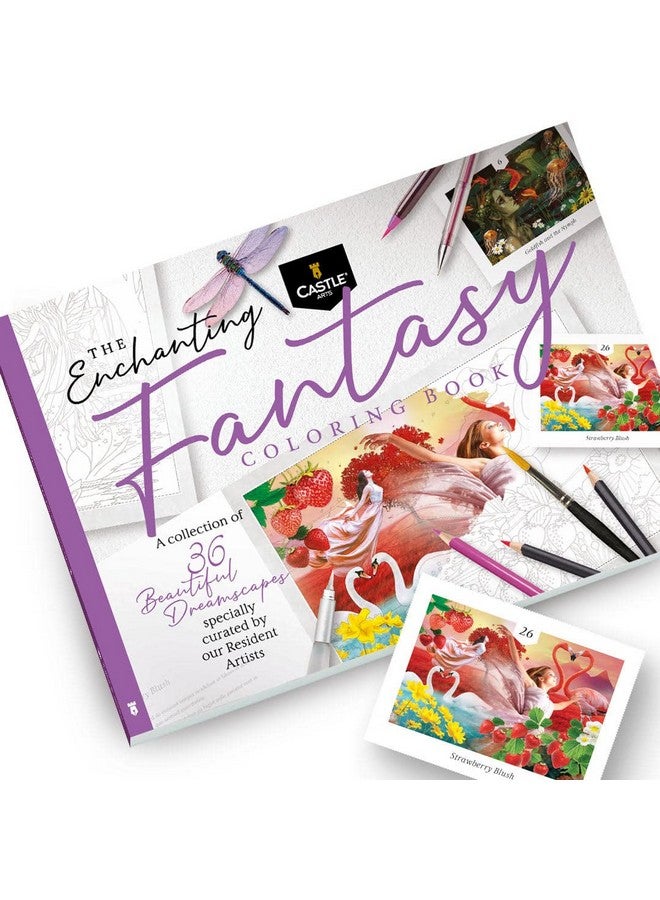 Castle Art Supplies Castle Arts Fantasy Coloring Book 36 Fantastic Dreamscapes Curated By In House Artists To Relax You With Color Reference Guide No Show Thru Artist Grade Paper Frameable Landscape A4 Size - Image 1