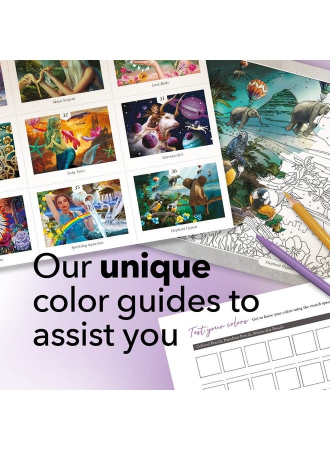 Castle Art Supplies Castle Arts Fantasy Coloring Book 36 Fantastic Dreamscapes Curated By In House Artists To Relax You With Color Reference Guide No Show Thru Artist Grade Paper Frameable Landscape A4 Size - Image 4