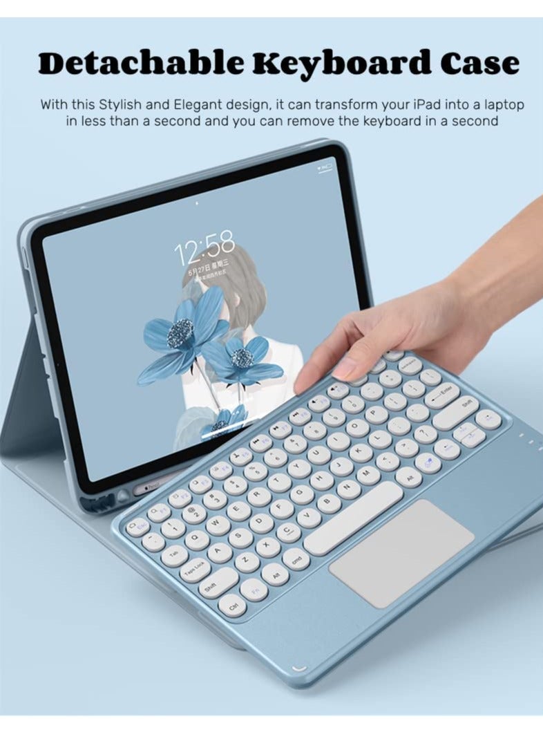 SYOSI For Galaxy Tab S9 Plus Keyboard Case with Touchpad, Detachable Bluetooth Keyboard Leather Folio Cover for Galaxy Tab 12.4 Inch Tablet 2023 Galaxy S9+ Tablet SM-X810/X816B/X818U - Image 3