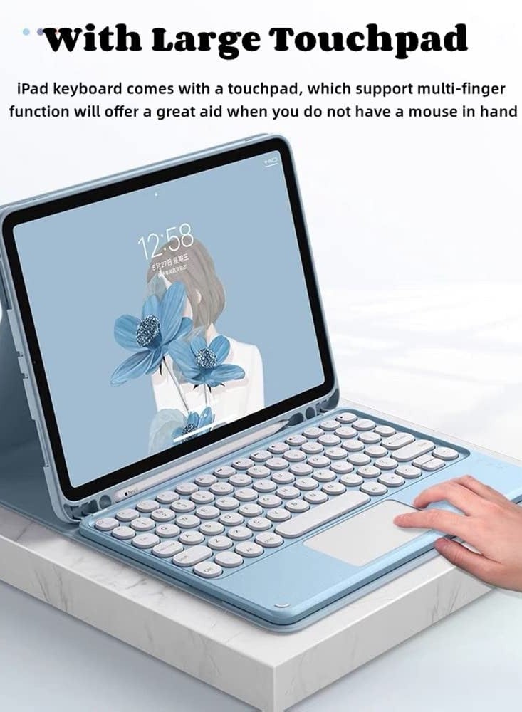 SYOSI For Galaxy Tab S9 Plus Keyboard Case with Touchpad, Detachable Bluetooth Keyboard Leather Folio Cover for Galaxy Tab 12.4 Inch Tablet 2023 Galaxy S9+ Tablet SM-X810/X816B/X818U - Image 4