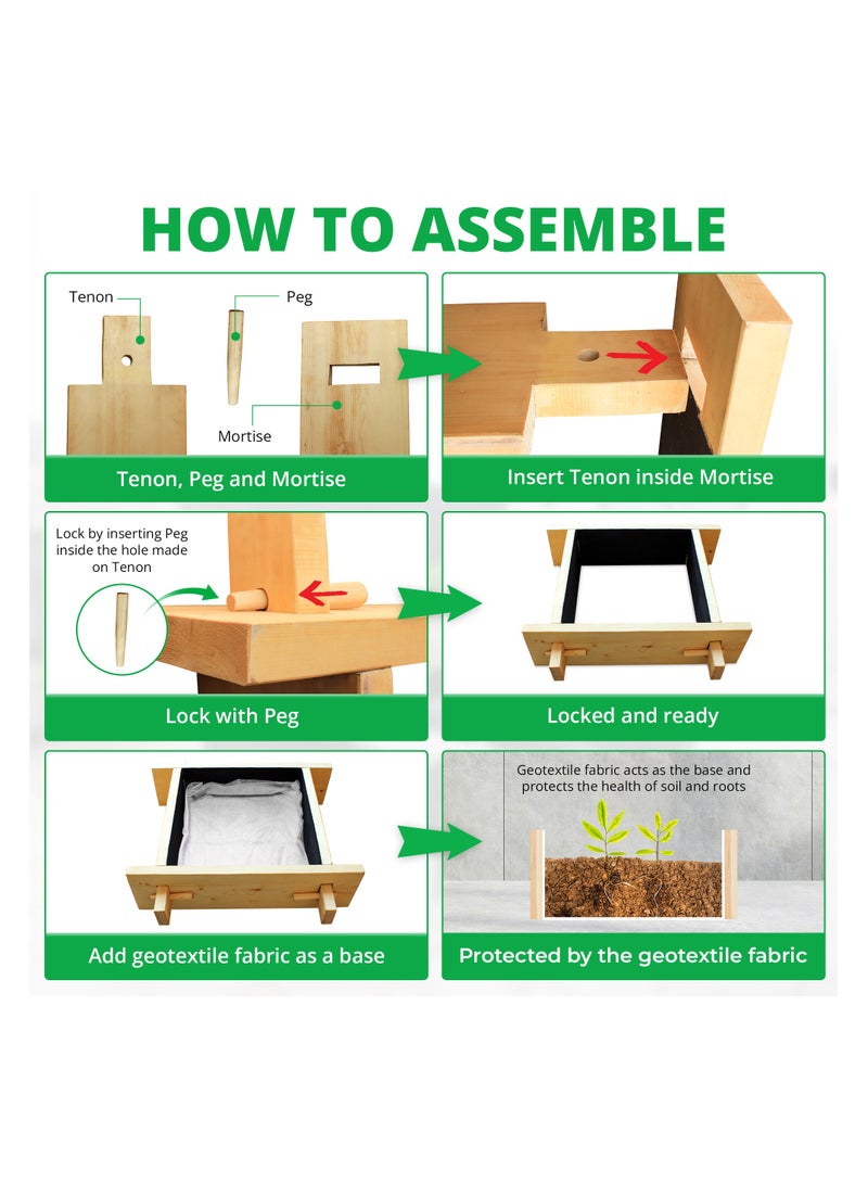 Explorer Raised gardenbed 3 Feet x 3 Feet x 23 Cm. White Wood Raised Garden Bed Outdoor, planter box for home gardening, starter kit to grow flowers, herbs, vegetables. - Image 3