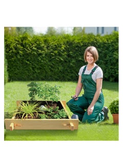Generic Explorer Raised gardenbed 3 Feet x 3 Feet x 23 Cm. White Wood Raised Garden Bed Outdoor, planter box for home gardening, starter kit to grow flowers, herbs, vegetables.  - Image 4
