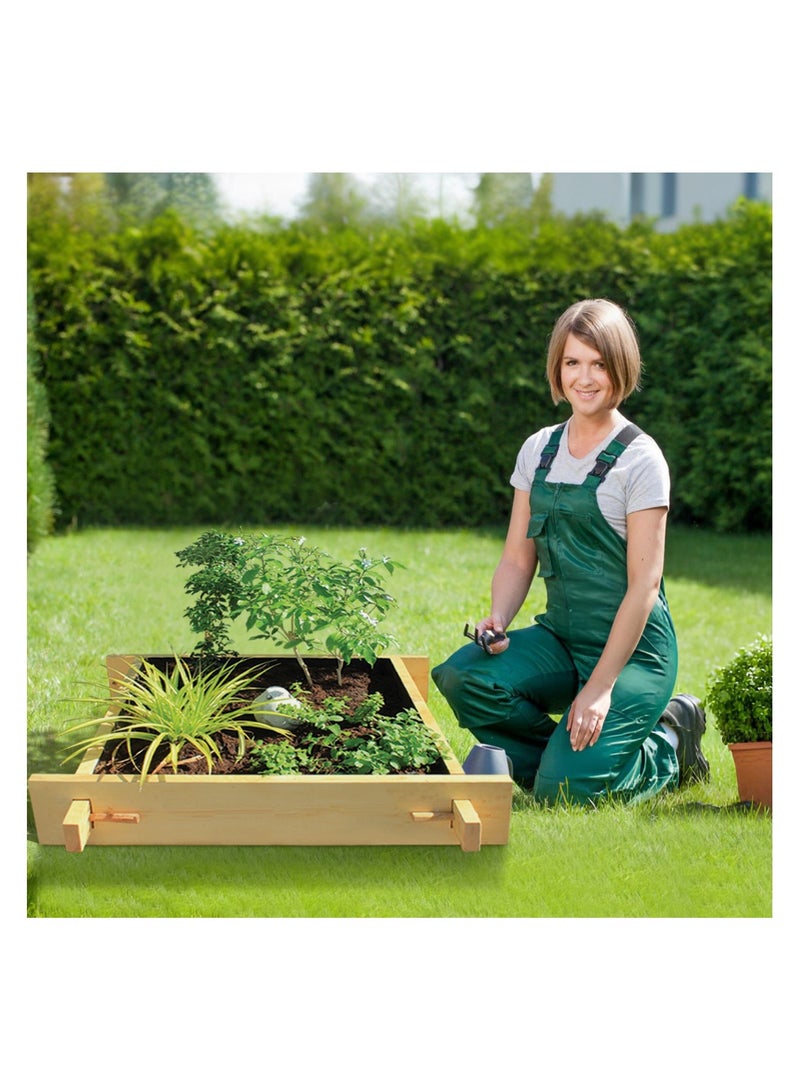 Explorer Raised gardenbed 3 Feet x 3 Feet x 23 Cm. White Wood Raised Garden Bed Outdoor, planter box for home gardening, starter kit to grow flowers, herbs, vegetables. - Image 4