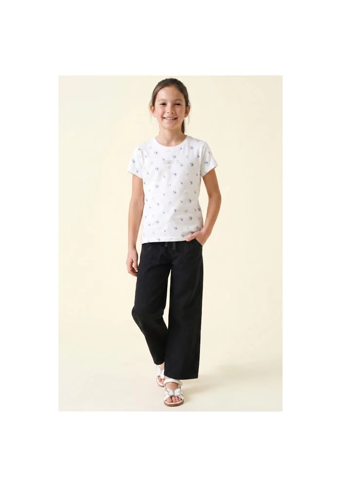 R&b Printed T-Shirt with Crew Neck and Short Sleeves