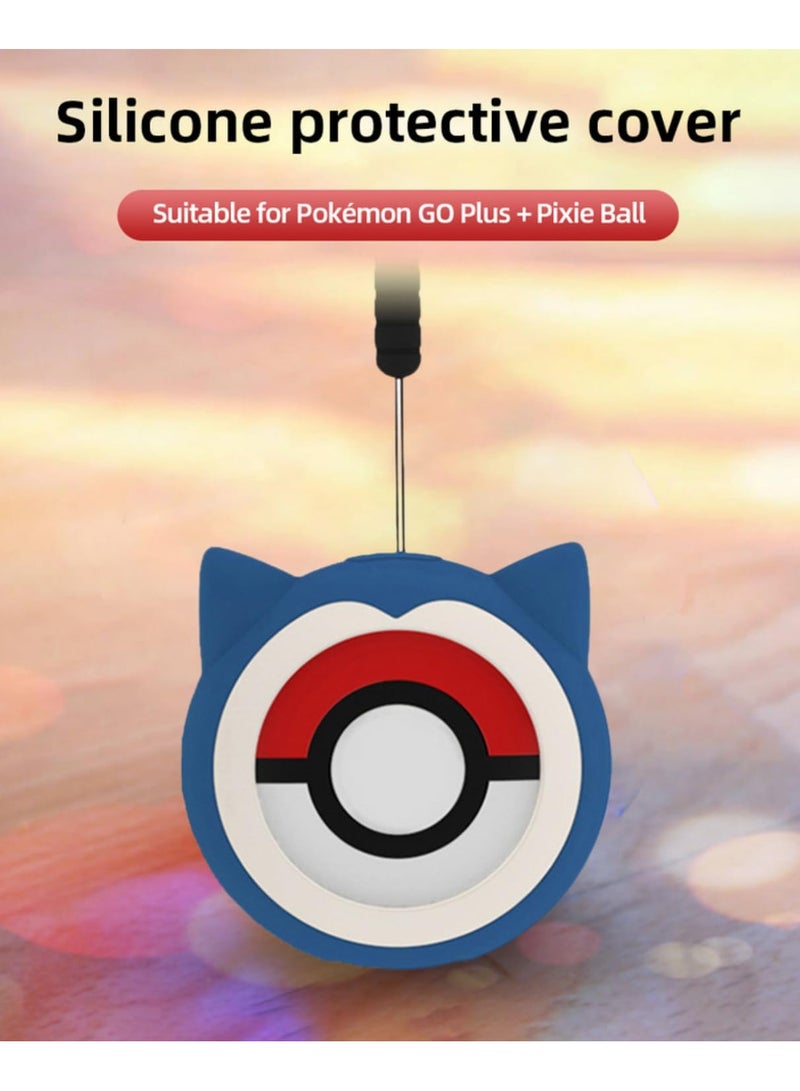 Silicone Protective Case Compatible with Pokémon GO Plus+ Anime Kawaii Pika Shockproof Shell Cover with Rope Blue - Image 5