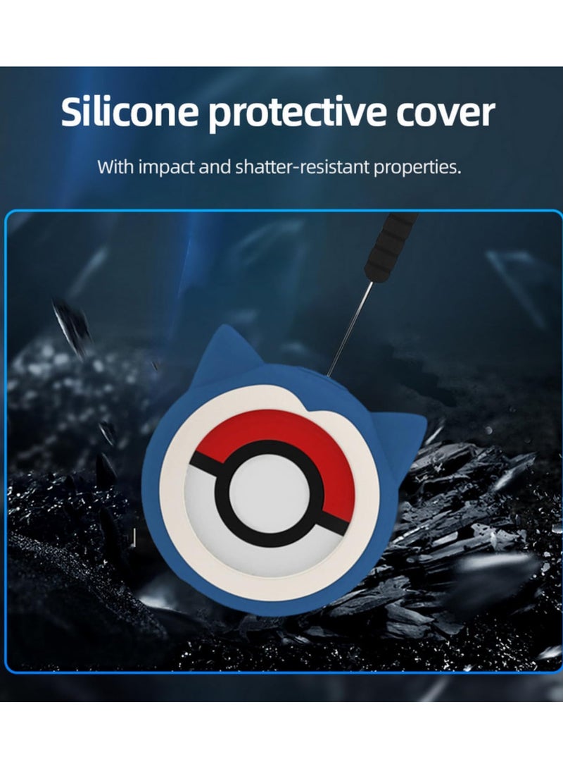 Silicone Protective Case Compatible with Pokémon GO Plus+ Anime Kawaii Pika Shockproof Shell Cover with Rope Blue - Image 4