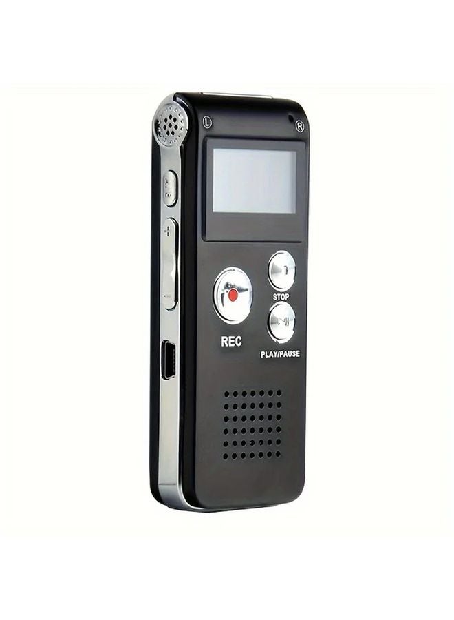 1 قطعة مسجل صوت رقمي قابل لإعادة الشحن عبر USB فضي بسعة 8 جيجابايت، سعة تسجيل 650 ساعة، مشغل MP3 مدمج محمول للمحاضرات والمؤتمرات والمقابلات - Image 3