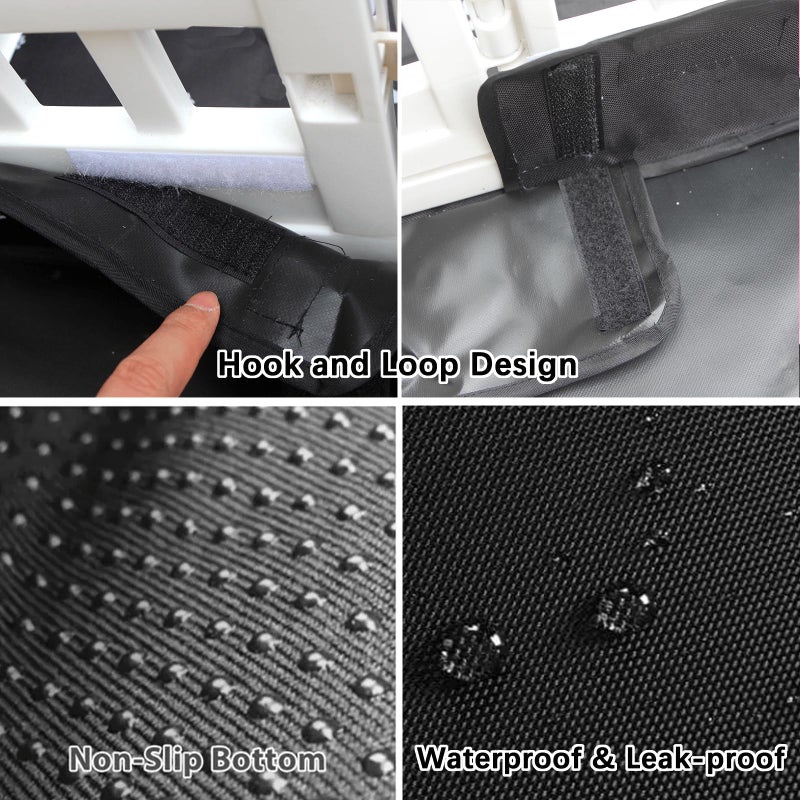 THINMUHAND Dog Playpen Bottom Pad Fits for 36 Inch 4 Panels Exercise Pet Playpen, Dog Crate Pad Puppy Playpen Pad, Hoop and Loop Design (Note: Playpen Not Included). -PureBlack - Image 3