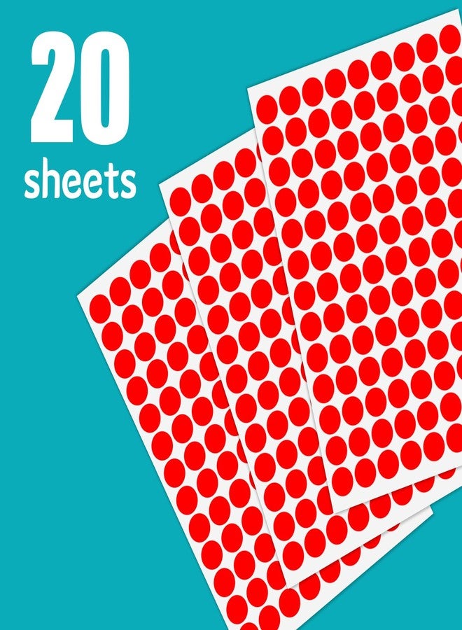 Ouzoustate 2340 PCS Red Circle Dot Stickers 1/2" Round Yard Garage Sale Price Stickers Colored Coding Labels - Image 4
