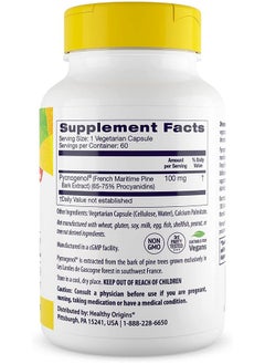 Healthy Origins Pycnogenol 100 Mg (Nature'S Super Antioxidant Nongmo Gluten Free Cardiovascular Support) 60 Veggie Caps  - Image 3