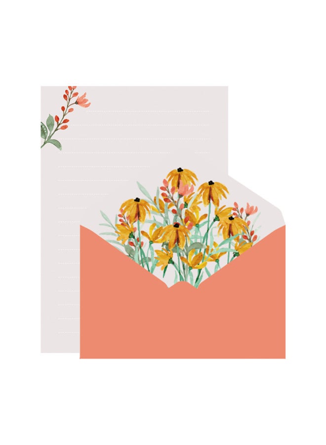 Glow Wedding Envelope Invitation Letter A5 Handwritten Love Letter Letter Paper Warm Spring Blooming Envelope Letter Paper Set Contains 2 Envelopes 4 Letter Paper - Image 1
