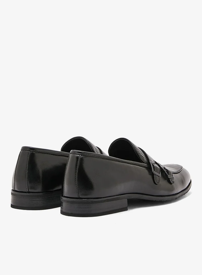 Robert Wood Textured Double Monk Formal Loafers