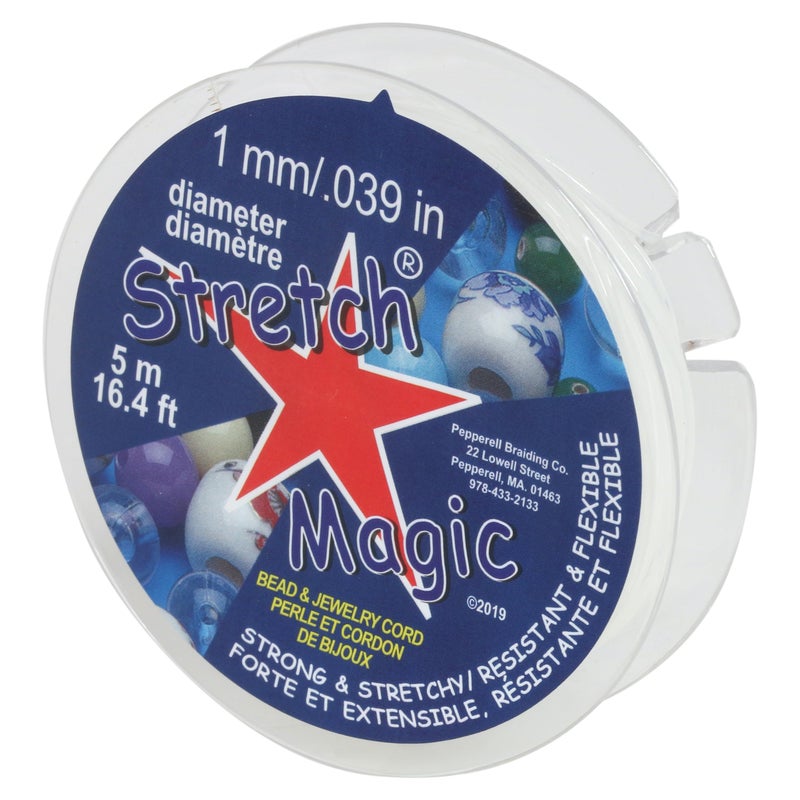 Stretch Magic Elastic Beading Cord Clear Color 1mm in Diameter 5Meter 164 ft Easy to Knot Strong Stretchy String for Making Beaded Jewelry