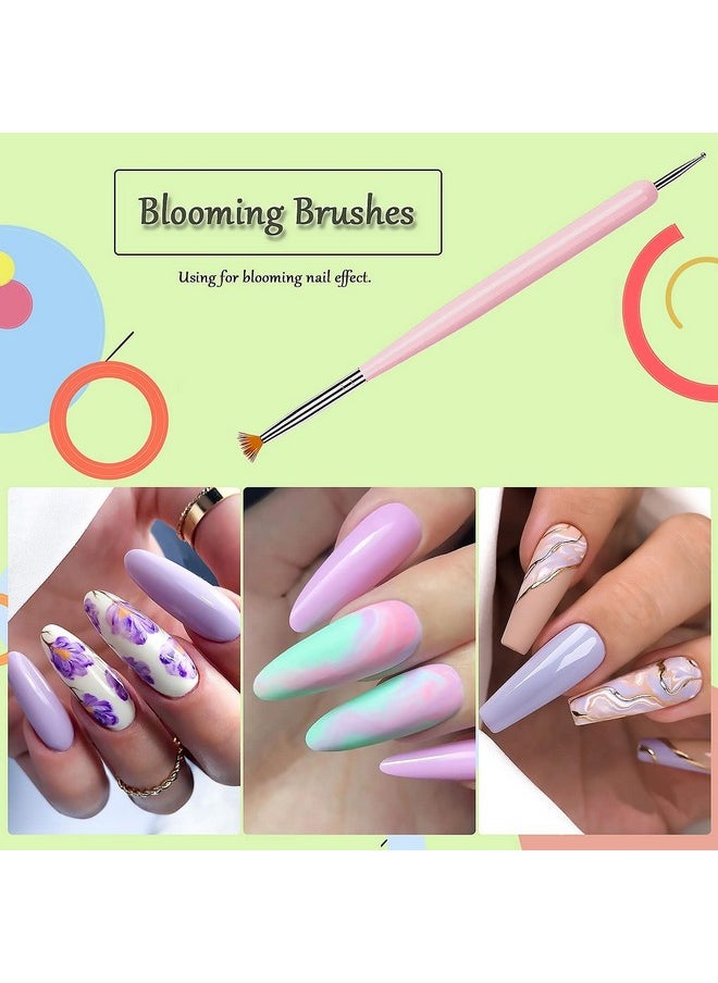 Vnicesli - Nail Art Brushes Set 6Pcs Nail Brushes Nail Art Design Pen Painting Tools With Nail Extension Gel Brush Builder Gel Brush Nail Art Liner Brush And Nail Dotting Pen For Diy Manicure - Image 1
