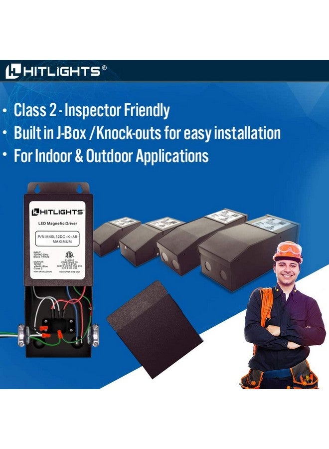 HitLights 60W 12V DC LED Dimmable Driver, 120V AC Input to 12V DC Output Class 2 LED Transformer, Compatible with Lutron and Leviton for LED Strip Lights Black - Image 3