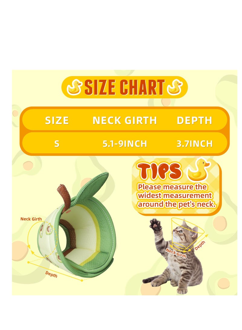 SYOSI 2 Pcs Small Cat Cone Collar Soft, Adjustable Cat Recovery Collar Cute Elizabethan E-Collar to Stop Licking Anti-Bite Neck Cone for Cats Kittens Small Dogs After Surgery,Duck & Avocado,S - Image 5