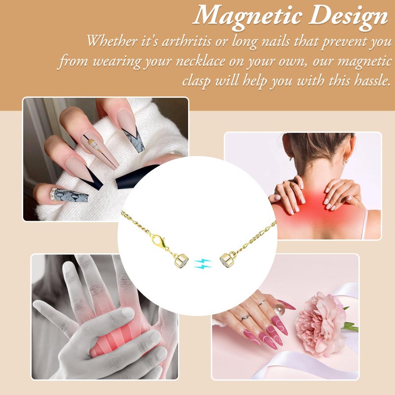 Bonison Lightweight Magnetic Necklace Clasps â€“ 12 Pack Strong-Magnetic Lobster Clasp Extenders, Gold & Silver Jewelry Closures for Quick On/Off and Comfortable Everyday Wear - Image 3