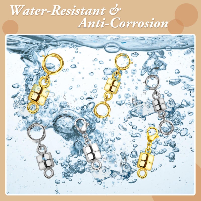 Bonison Lightweight Magnetic Necklace Clasps â€“ 12 Pack Strong-Magnetic Lobster Clasp Extenders, Gold & Silver Jewelry Closures for Quick On/Off and Comfortable Everyday Wear - Image 4