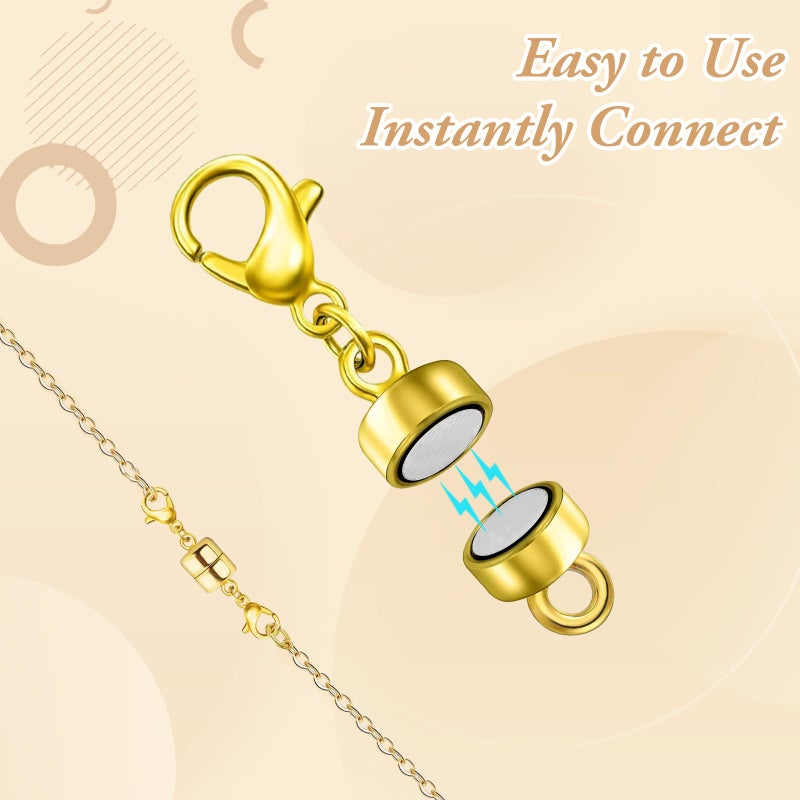 Bonison Lightweight Magnetic Necklace Clasps â€“ 12 Pack Strong-Magnetic Lobster Clasp Extenders, Gold & Silver Jewelry Closures for Quick On/Off and Comfortable Everyday Wear - Image 5