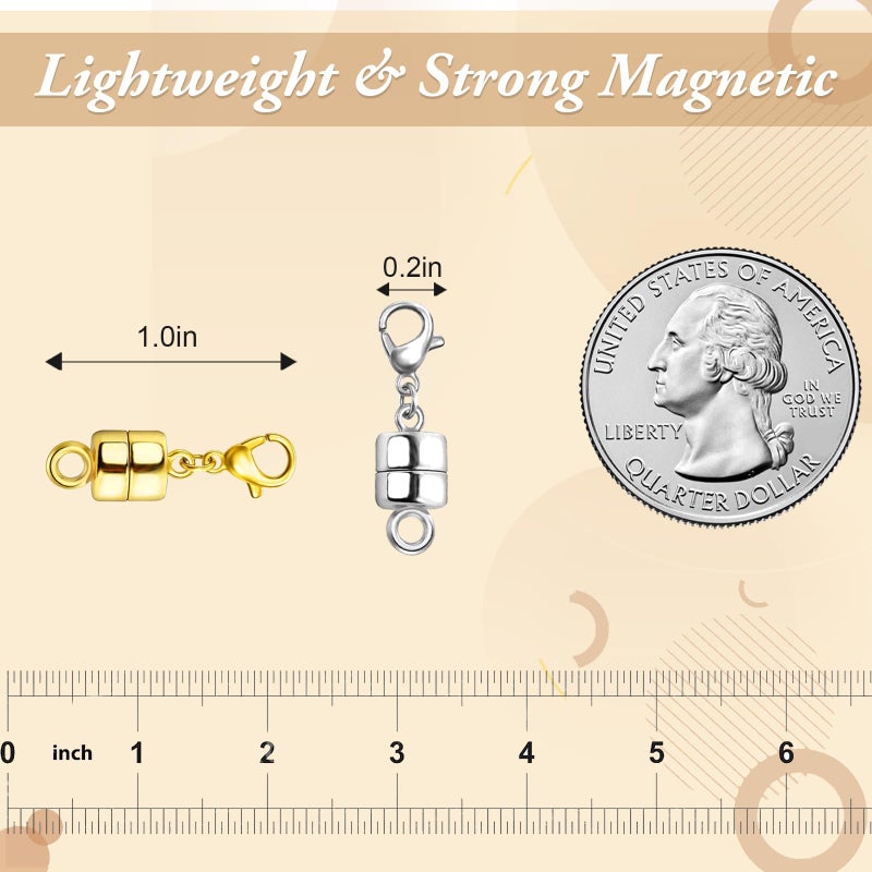 Bonison Lightweight Magnetic Necklace Clasps â€“ 12 Pack Strong-Magnetic Lobster Clasp Extenders, Gold & Silver Jewelry Closures for Quick On/Off and Comfortable Everyday Wear - Image 2