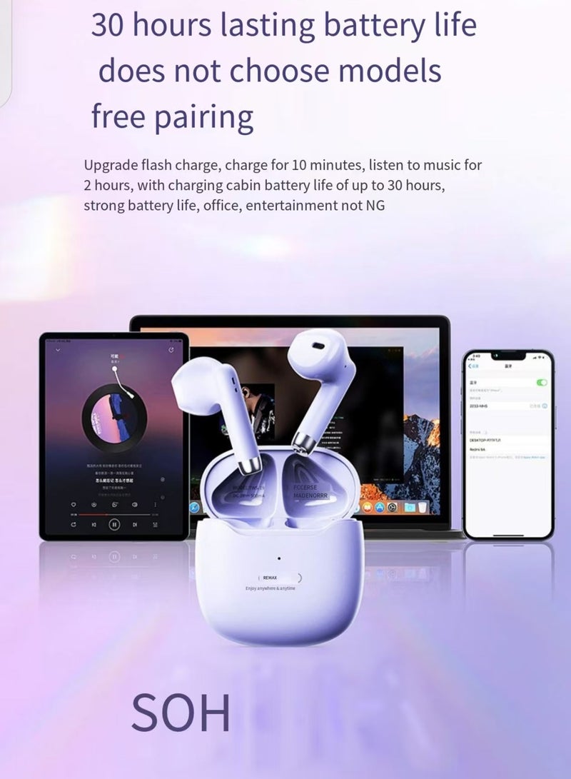 ريماكس سماعة لاسلكية ، سماعة بلوتوث 5.3 في الأذن ، 4 ميكروفون ENC الاتصال واضحة ، لمسة التحكم المحمولة سماعة - Image 4
