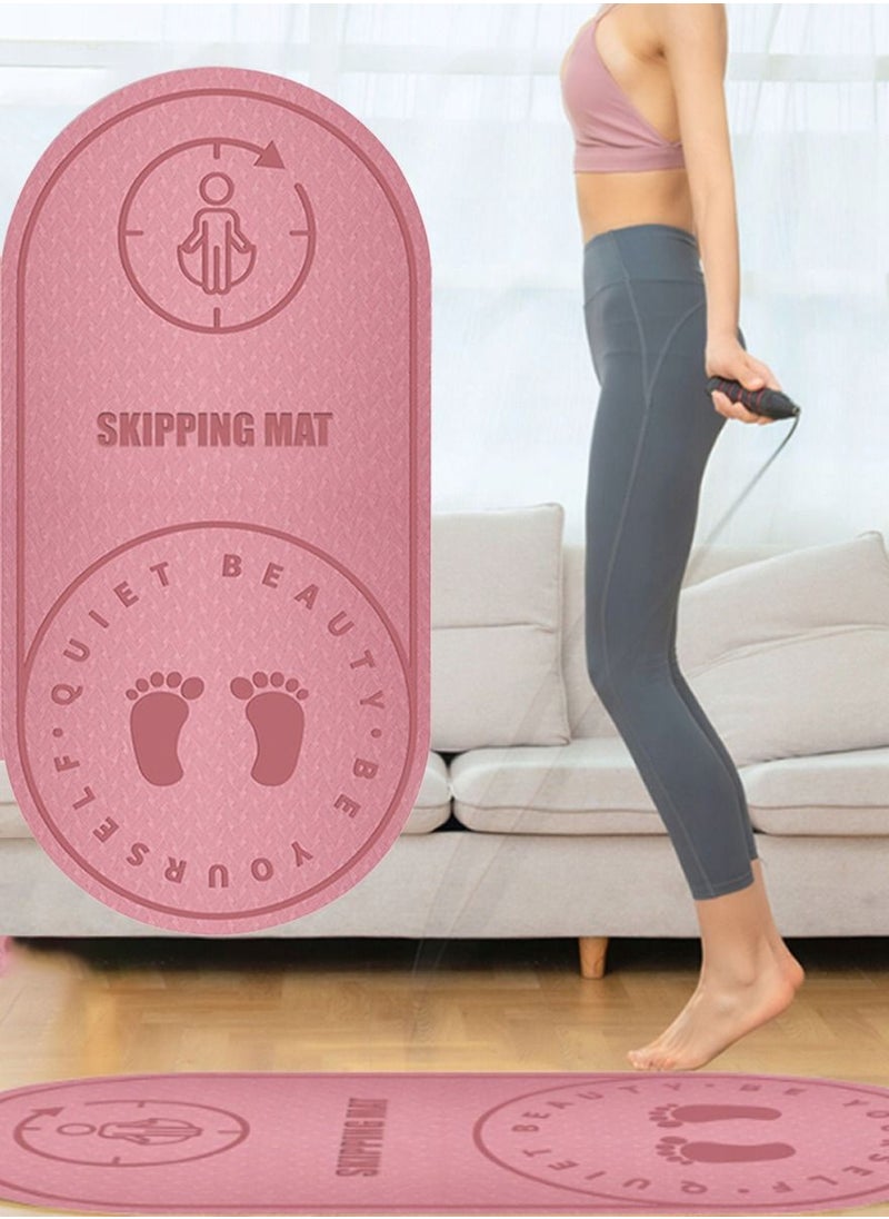 QUTOOB Exercise Skipping Mat, Yoga Mat, Jump Rope Mat, Pilates Workouts Stretching Mat, Anti Slip Exercising Mat For CrossFit Fitness, Yoga, Aerobics, Athletes, For Home Gym, Indoor and Outdoor  - Image 1