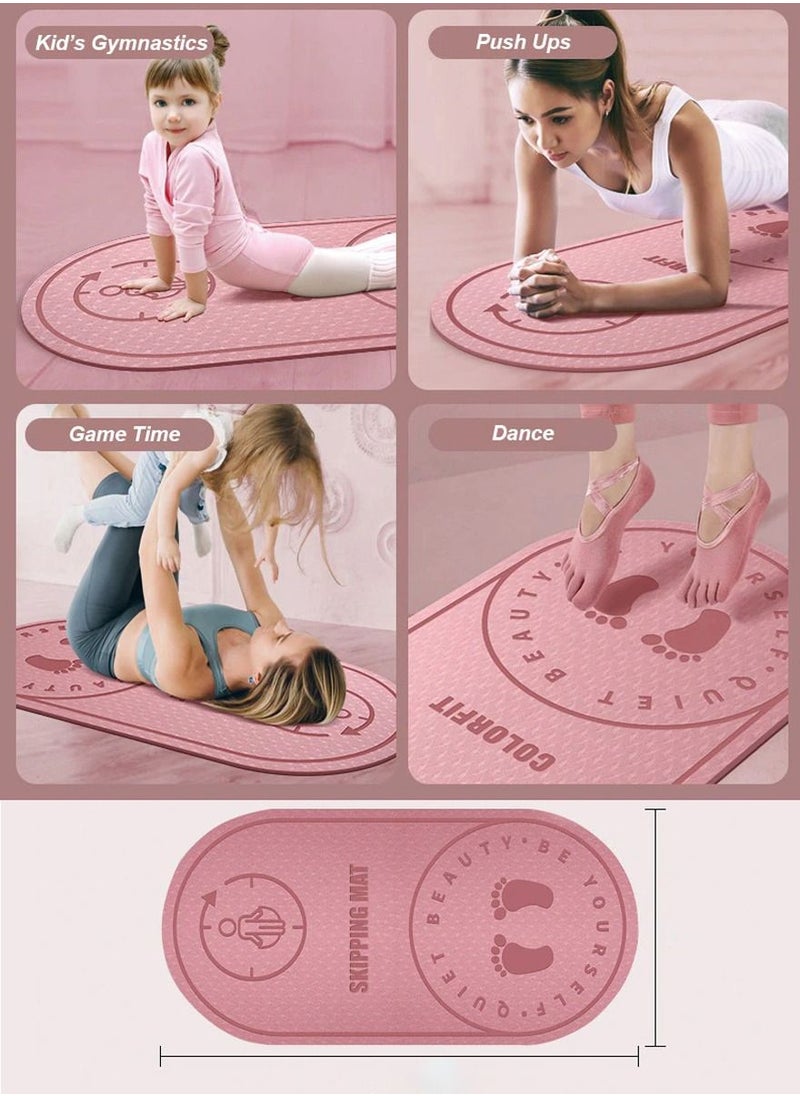 QUTOOB Exercise Skipping Mat, Yoga Mat, Jump Rope Mat, Pilates Workouts Stretching Mat, Anti Slip Exercising Mat For CrossFit Fitness, Yoga, Aerobics, Athletes, For Home Gym, Indoor and Outdoor  - Image 3