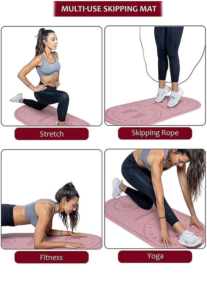 QUTOOB Exercise Skipping Mat, Yoga Mat, Jump Rope Mat, Pilates Workouts Stretching Mat, Anti Slip Exercising Mat For CrossFit Fitness, Yoga, Aerobics, Athletes, For Home Gym, Indoor and Outdoor  - Image 2