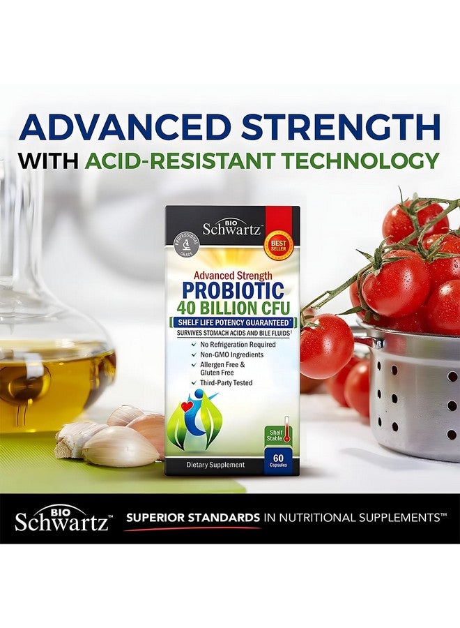 BioSchwartz Daily Probiotic Supplement with 40 Billion CFU - Gut Health Complex with Astragalus and Lactobacillus Acidophilus Probiotic for Women and Men - Shelf Stable with Prebiotics for Digestive Health - Image 5