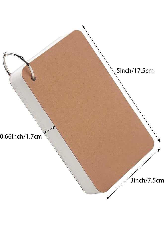 erorex - 300 Tabbed Index Cards And 100 White Blank Flash Cards With Binder Rings Colorful 3X5 Ruled Lined Index Card Dividers With Tabs Kraft Paper Flash Cards Notecards For Study Learning Memory Recipe - Image 1
