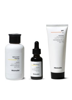 MINIMALIST Anti-Pigmentation Kit, Skin Care Routine Kit For Unisex, Face Wash, Serum & Sunscreen Combo, 180G  - Image 1