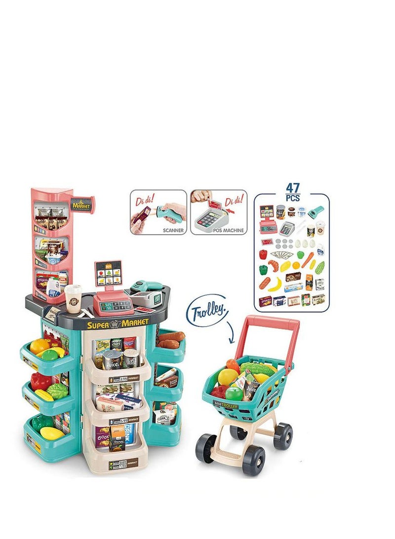 Supermarket With Trolley 47pcs - Image 1