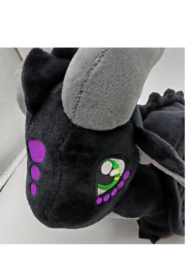 Generic - Wings of Fire Dragon Plush Toy Rainwing Dragon Stuffed Animals Pterosaur Plush Flying Dragon Pillow Plushies Gifts for Fans Kids Boys Girls (Nightwing) - Image 1