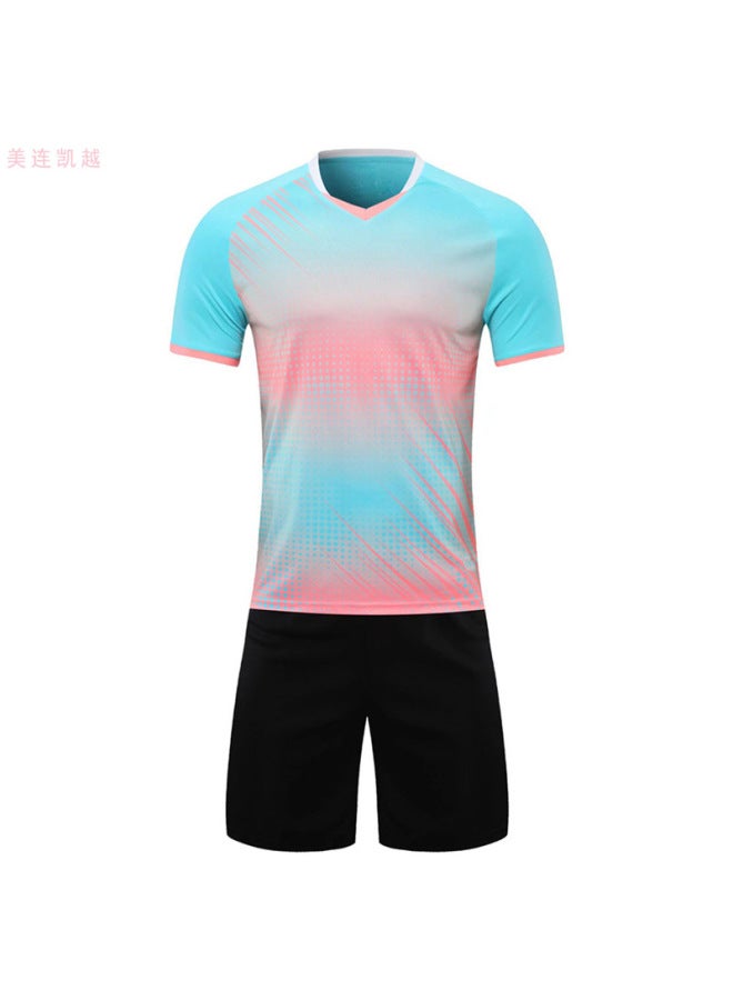 Lake Blue 110 Set Short Sleeve Football Jersey - Image 1