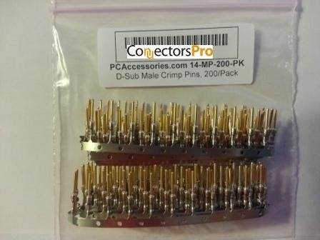 PC Accessories Connectors Pro D-Sub 2mm Male Crimp Pins, 200 Gold Tin Plated DB Male Crimp Connectors for DB9, DB25, DB37, DB15, DB50 - Image 5