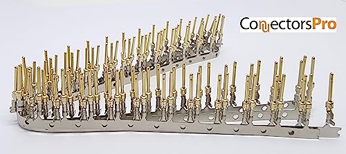 PC Accessories Connectors Pro D-Sub 2mm Male Crimp Pins, 200 Gold Tin Plated DB Male Crimp Connectors for DB9, DB25, DB37, DB15, DB50 - Image 3